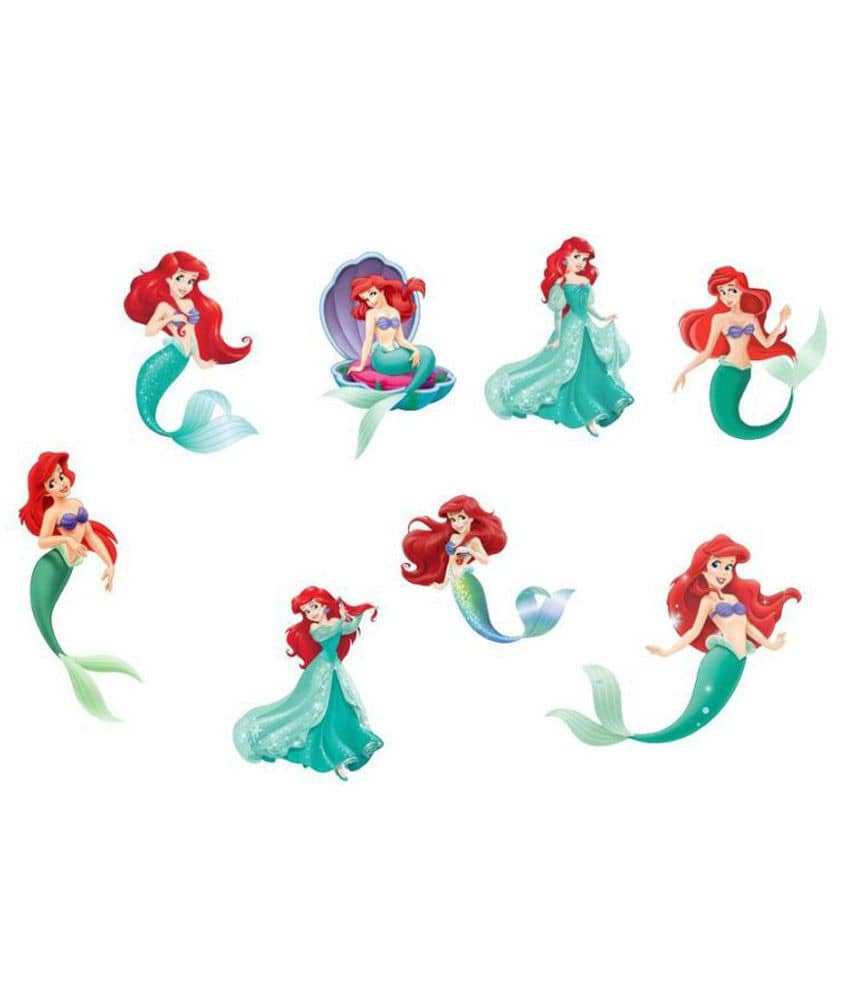 Decor Villa Water Fairy PVC Multicolour Wall Sticker - Pack of 1