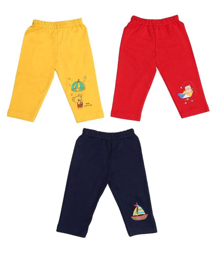 KABOOS Pack of 3 Unisex for Baby Cotton Pyjama ( Multicolor ) - Track Pants | Buy online on ZillyBuy