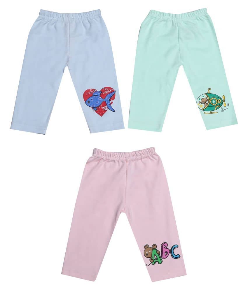 KABOOS Pack of 3 Unisex for Baby Cotton Pyjama ( Multicolor ) - Track Pants | Buy online on ZillyBuy