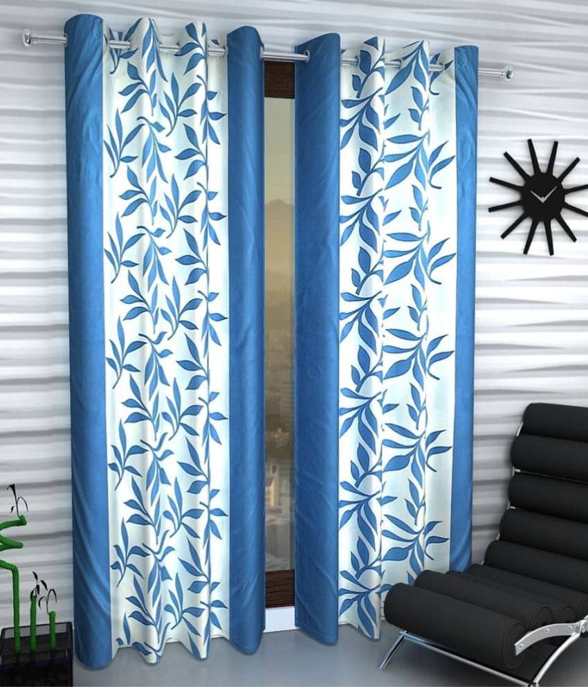 Tanishka Fabs Semi-Transparent Curtain 5 ft ( Pack of 2 ) - Multi Color Tanishka Fabs Semi-Transparent Curtain 5 ft ( Pack of 2 ) - Multi Color