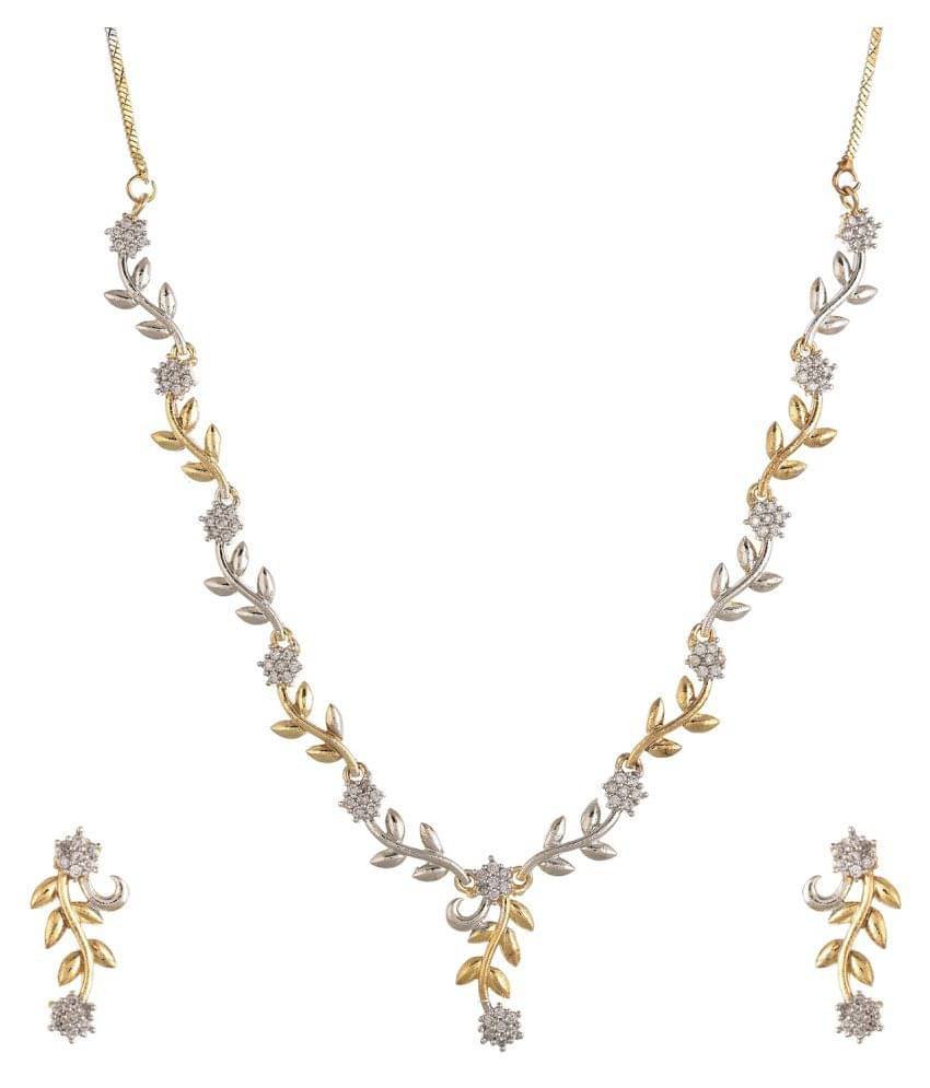     			Zeneme Gorgeous Floral and Petal Design Necklace set