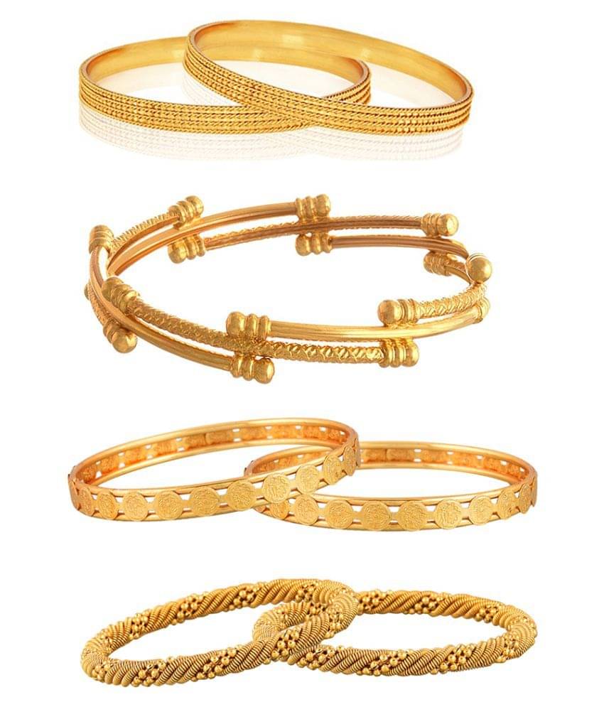     			Zeneme Stunning Gold Platted Bangle Combo Set