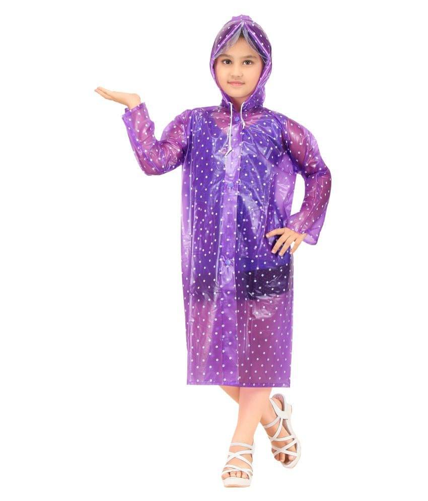     			Goodluck Girls Dotted Pattern Raincoat Full Sleeve