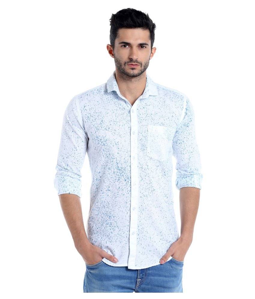 Campus Sutra Cotton Regular Fit Printed Men's Casual Shirt - White ( Pack of 1 ) Campus Sutra Cotton Regular Fit Printed Men's Casual Shirt - White ( Pack of 1 )
