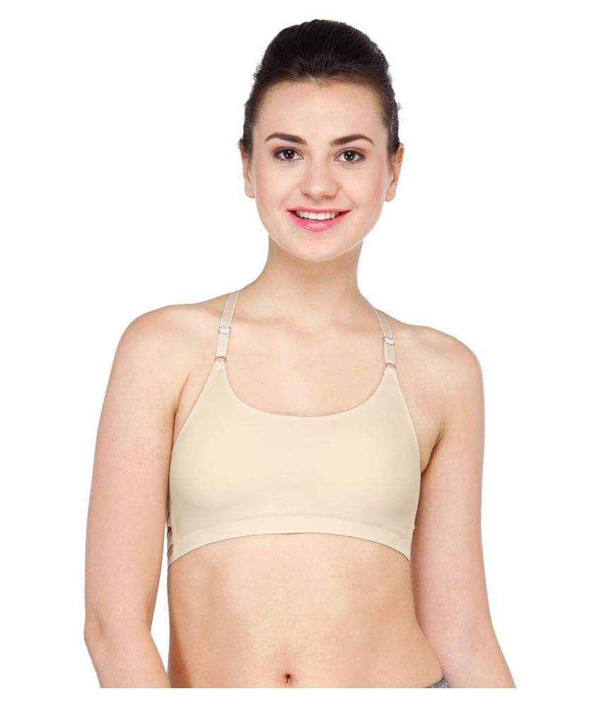 N-Gal Polyester Women's Bralette Bra ( Beige ) N-Gal Polyester Women's Bralette Bra ( Beige )