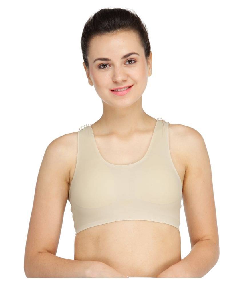 N-Gal Polyester Women's Bralette Bra ( Beige ) N-Gal Polyester Women's Bralette Bra ( Beige )