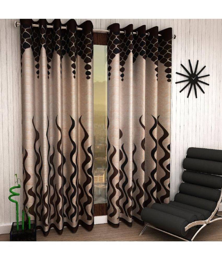 Tanishka Fabs Semi-Transparent Curtain 7 ft ( Pack of 2 ) - Multi Color Tanishka Fabs Semi-Transparent Curtain 7 ft ( Pack of 2 ) - Multi Color