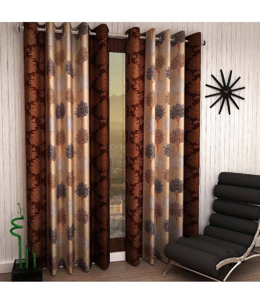 Tanishka Fabs Solid Semi-Transparent Eyelet Curtain 5 ft ( Pack of 2 ) - Multi Color Tanishka Fabs Solid Semi-Transparent Eyelet Curtain 5 ft ( Pack of 2 ) - Multi Color