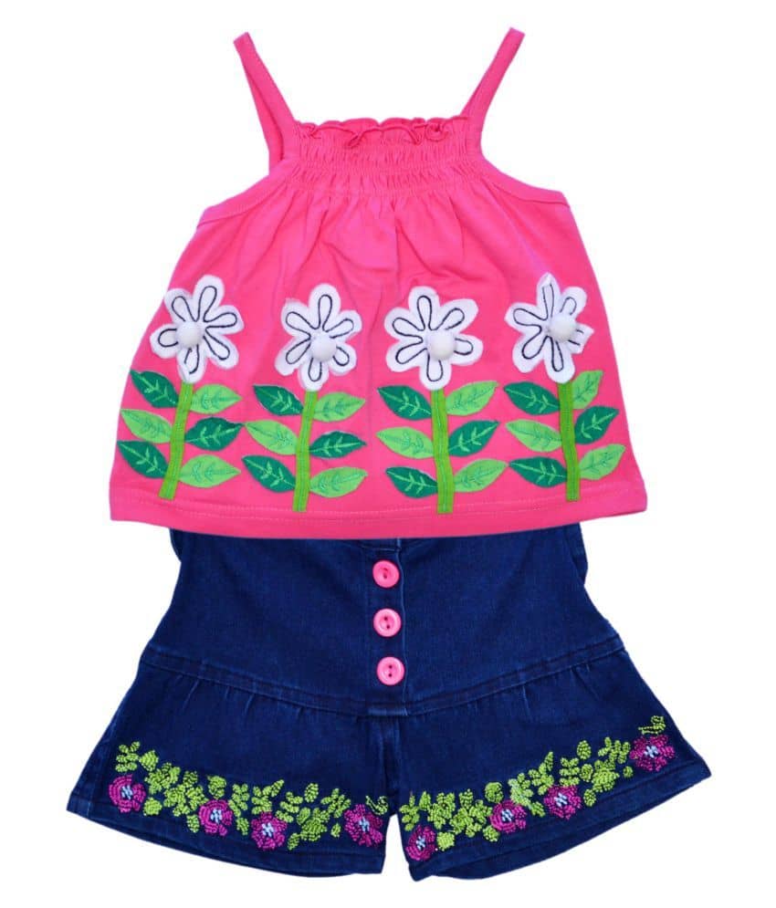 Me N My CLOSET Baby Girls 100% Cotton Tops & Bottoms Sets ( Multi )