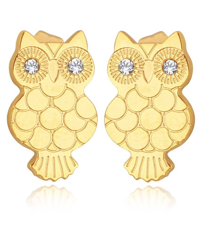     			Spargz - Golden Stud Earrings ( Pack of 1 )