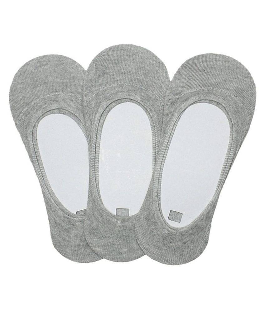     			Tahiro Grey Cotton No Show Socks -  Pack Of 3