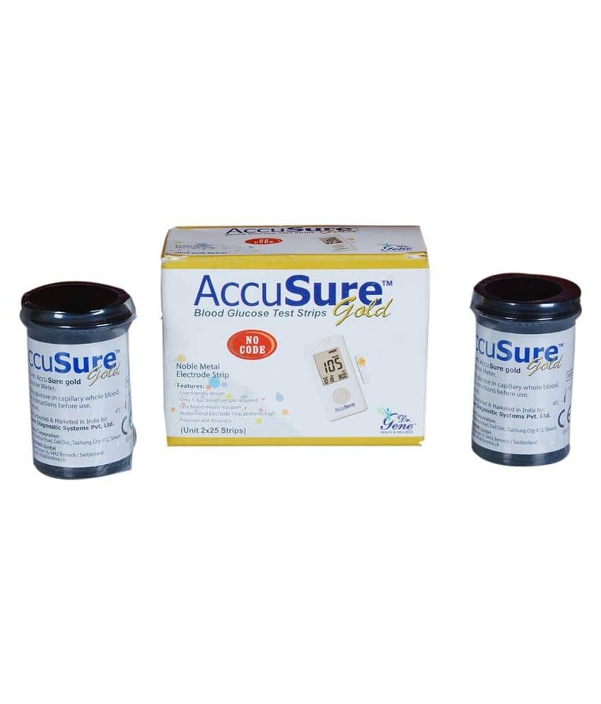 ACCUSURE Gold 50 Test Strips Only(Pack of 1X50)