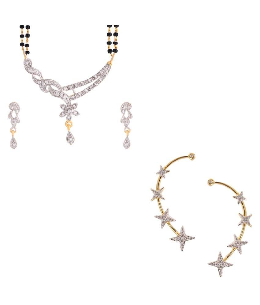     			Zeneme Precious Collection Mangalsutra Set & Ear cuff - Jewellery For Women and Girls Combo of 2 â¦