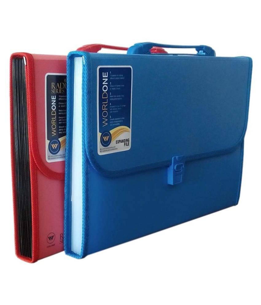 Worldone Expanding File 13 Pockets Set of 2 Worldone Expanding File 13 Pockets Set of 2