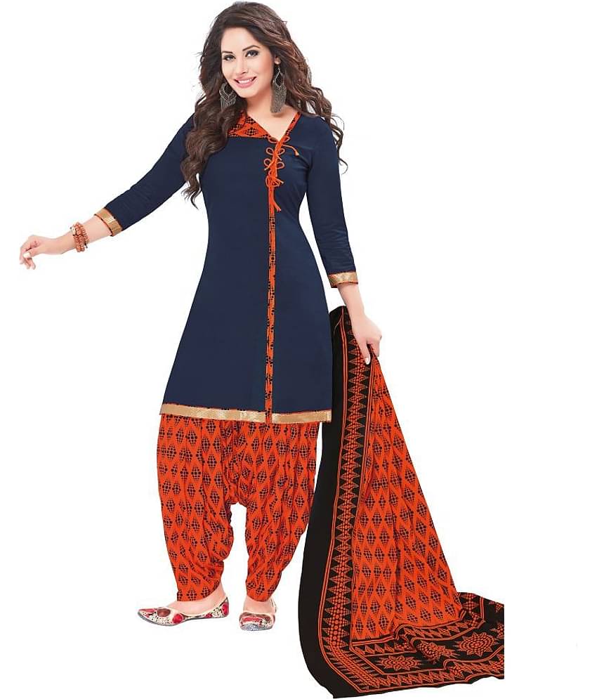 REYA Red and Black Crepe Dress Material