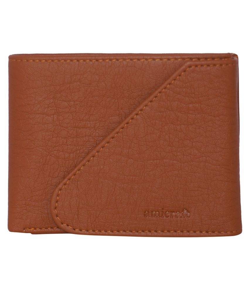     			Amicraft Faux Leather Tan Casual Regular Wallet