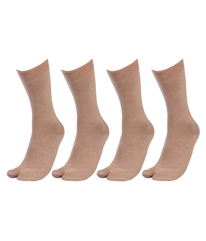     			Tahiro Brown Cotton Thumb Full Length Socks - Pack Of 4