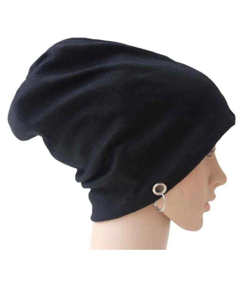     			Tahiro Black Cotton Casual Beanie Cap - Pack Of 1