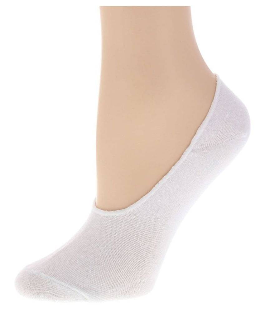     			Tahiro White Cotton Casual Footies Loafer Socks - Pack Of 1