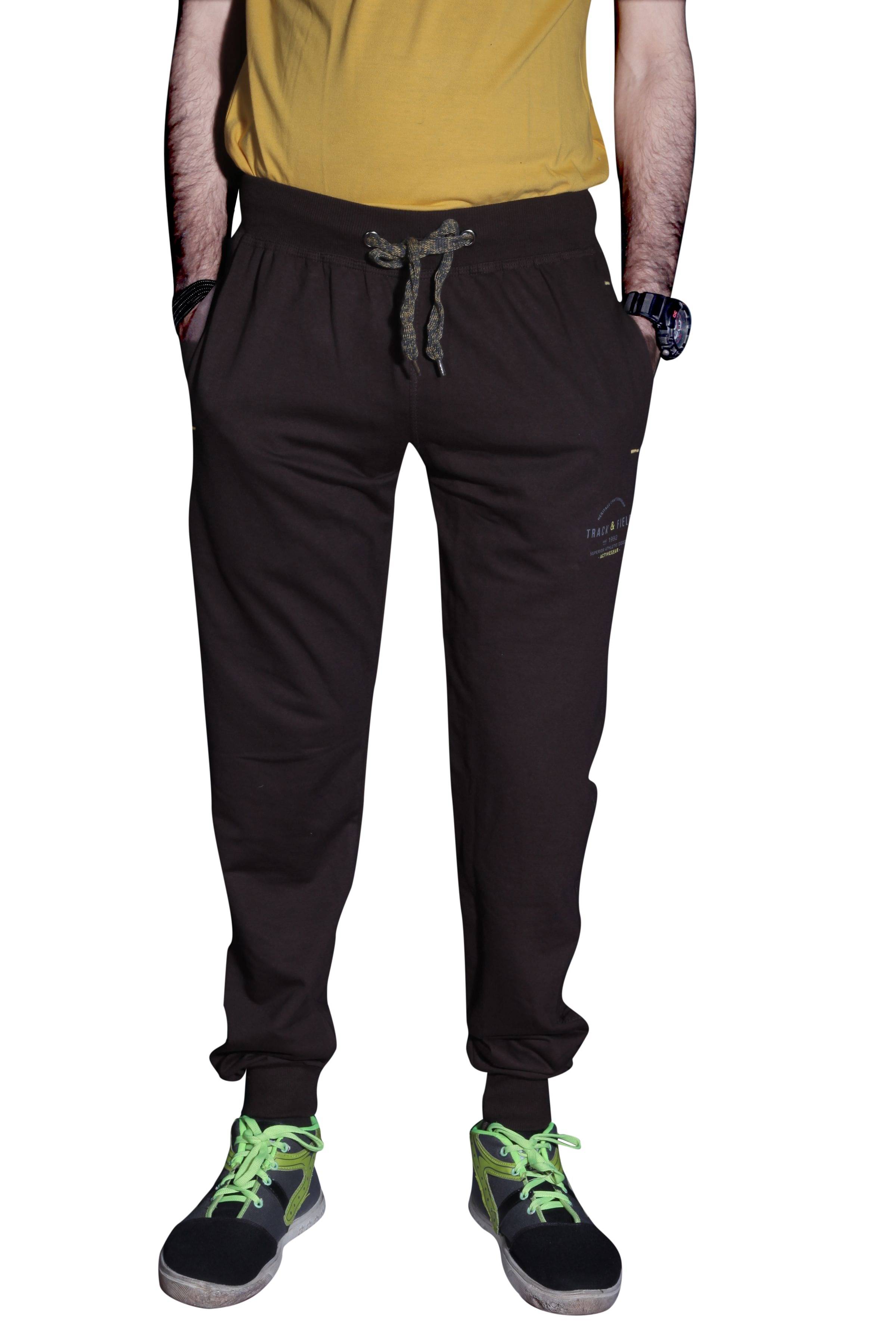 Awack Brown Cotton Trackpants Awack Brown Cotton Trackpants