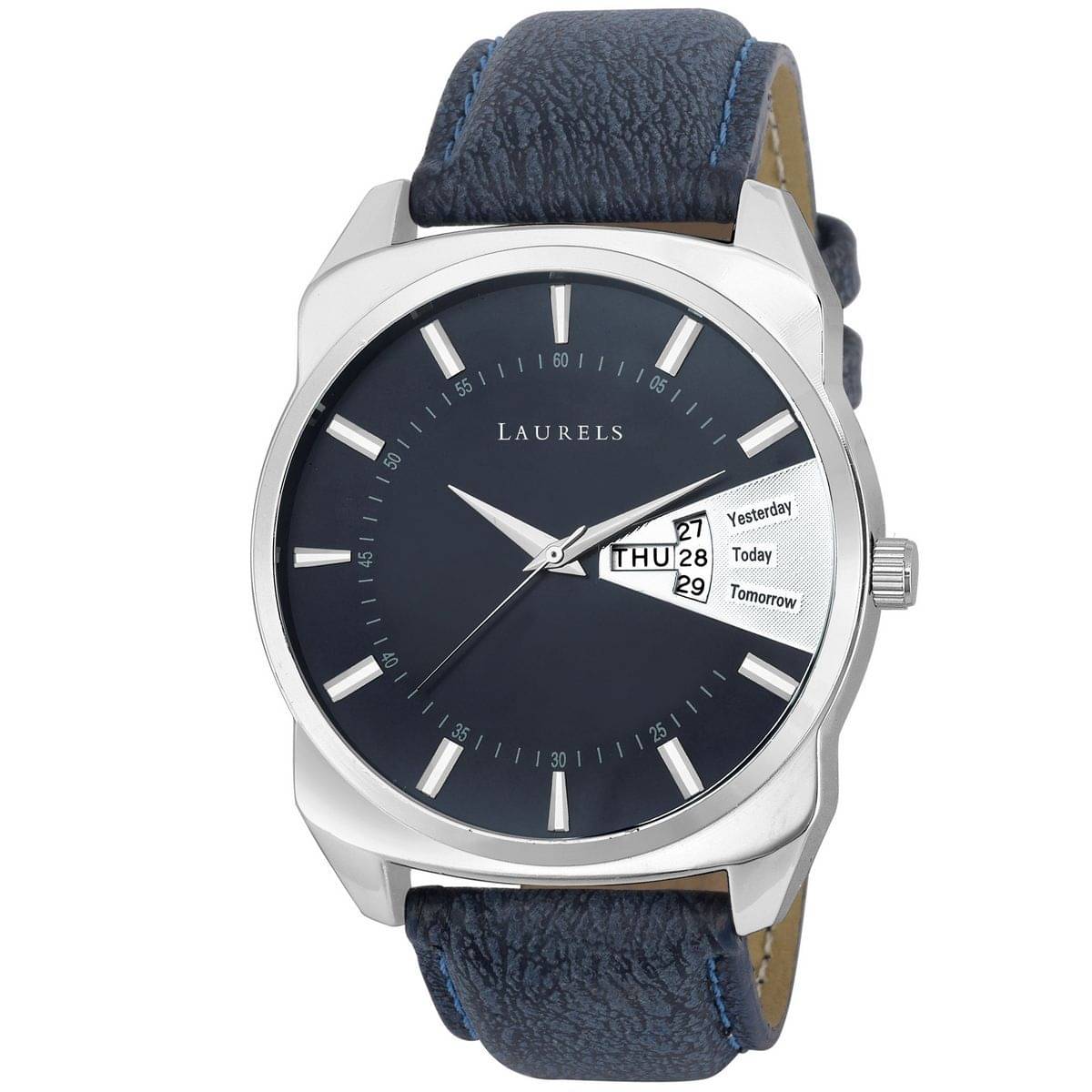 Laurels Blue Color Day & Date Analog Men's Watch With Strap: LWM-INC-II-030307 Laurels Blue Color Day & Date Analog Men's Watch With Strap: LWM-INC-II-030307