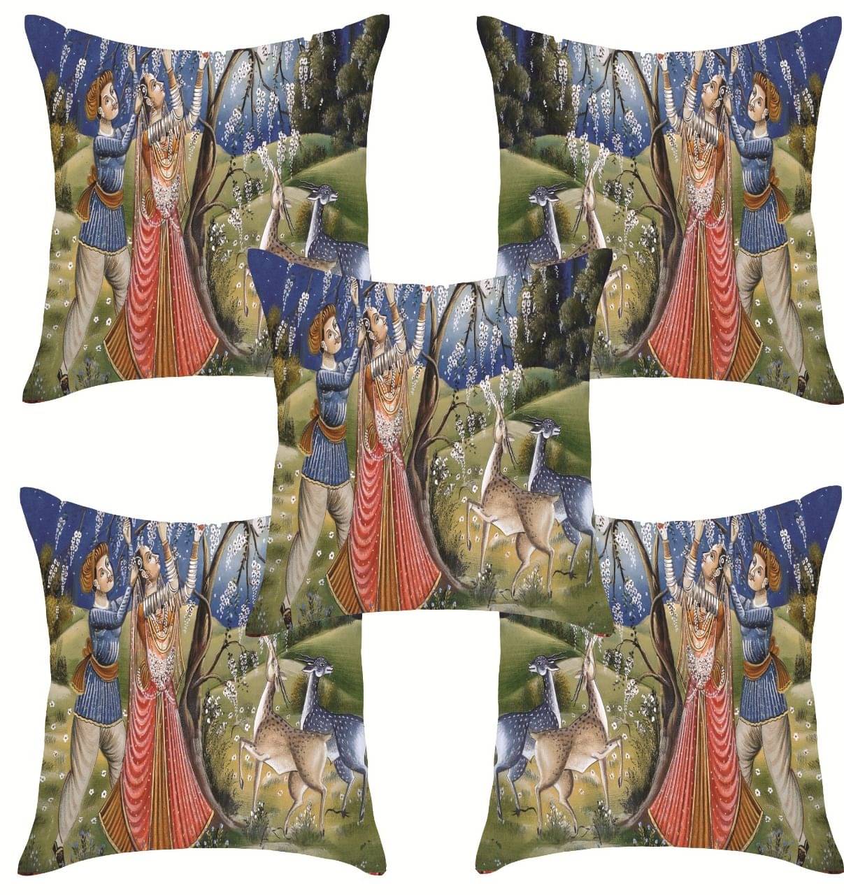     			Sky Tex Set of 5 Velvet Cushion Covers 40X40 cm (16X16)
