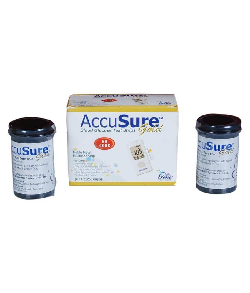 ACCUSURE Gold 50 Strips Only(Pack of 1X50)