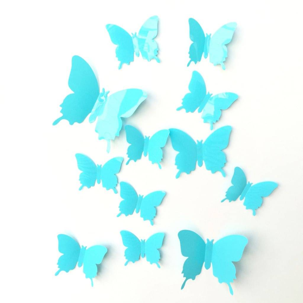 Jaamso Royals Light Blue Butterfly Animals Animals PVC 3D Sticker     			Jaamso Royals Light Blue Butterfly Animals Animals PVC 3D Sticker