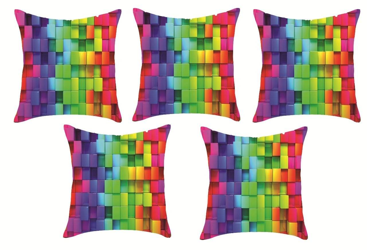    			Sky Tex Set of 5 Velvet Cushion Covers 40X40 cm (16X16)