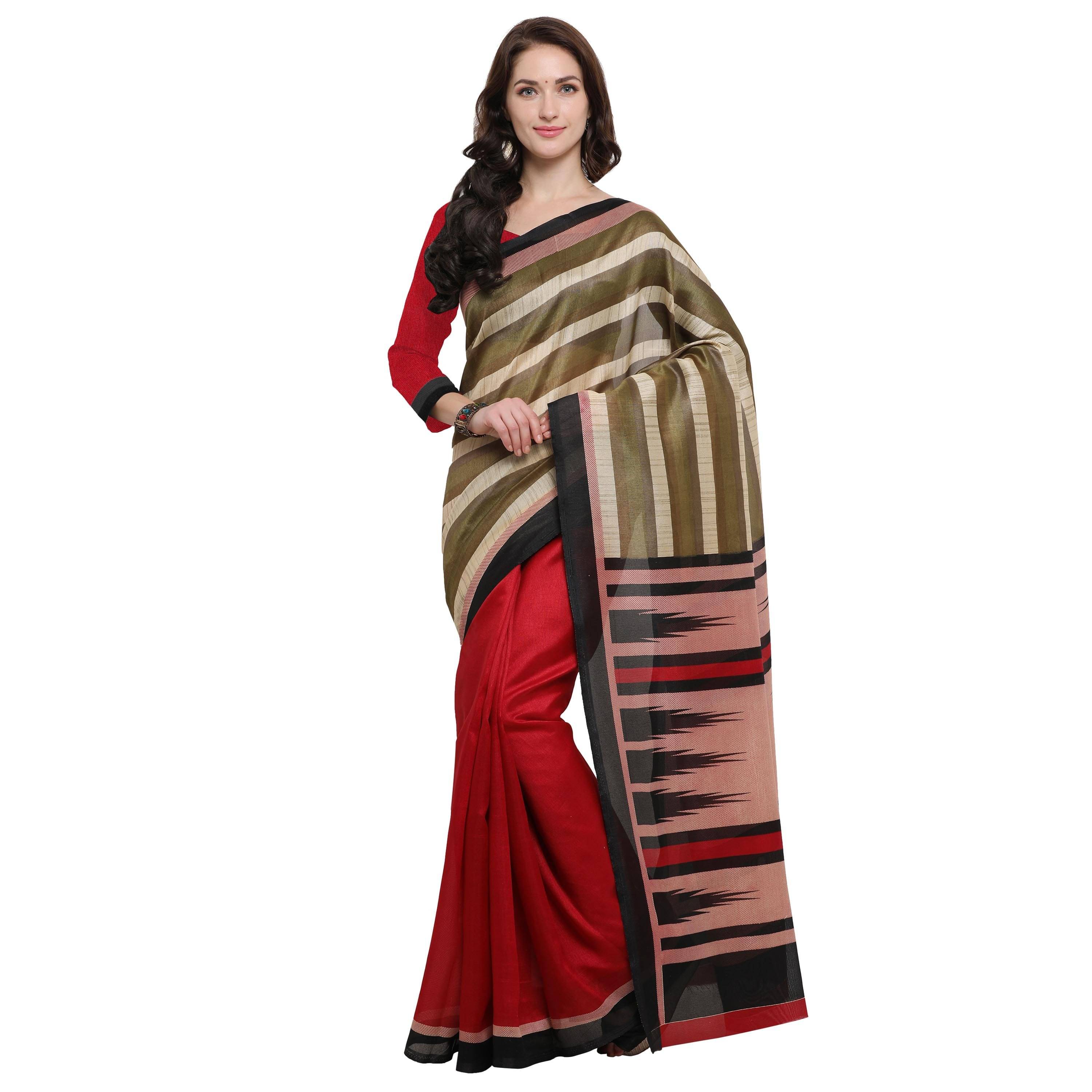 Rajnandini Jute Saree With Unstitched Blouse Piece ( Multicoloured )     			Rajnandini Jute Saree With Unstitched Blouse Piece ( Multicoloured )