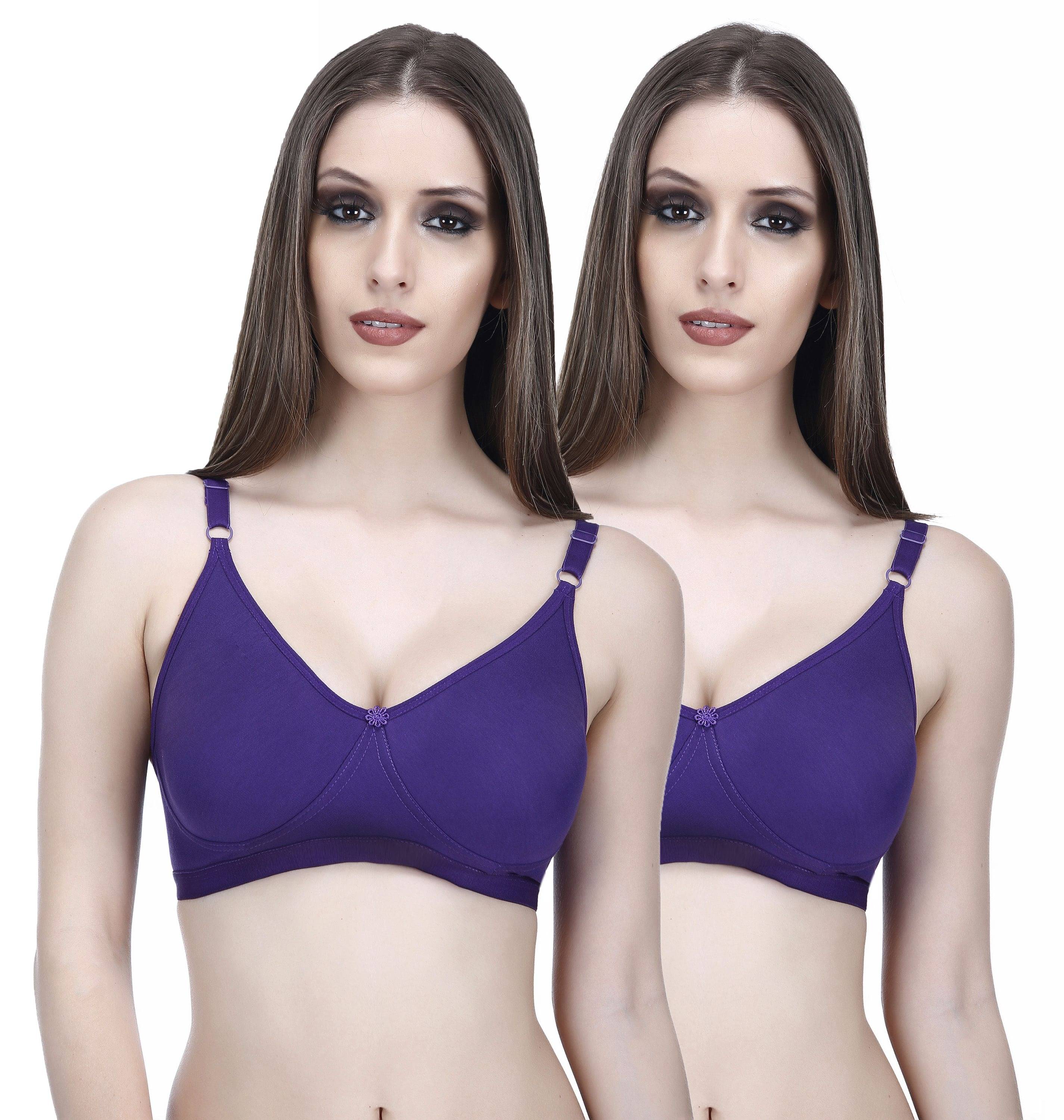 Elina Pack of 2 Cotton Non Padded Women's T-Shirt Bra ( Multi Color ) Elina Pack of 2 Cotton Non Padded Women's T-Shirt Bra ( Multi Color )