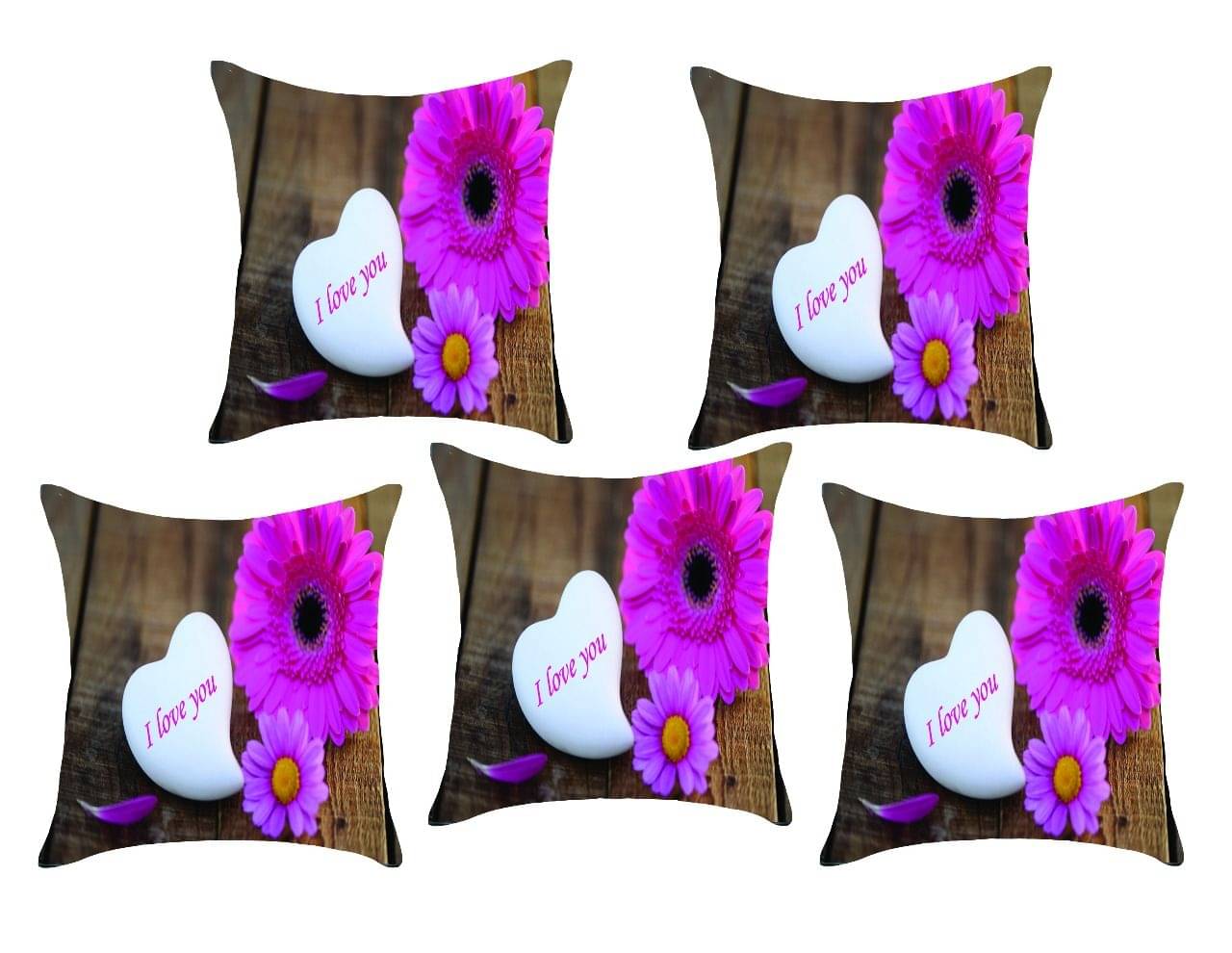     			Sky Tex Set of 5 40X40 cm (16X16) Cushion Covers Floral Themed