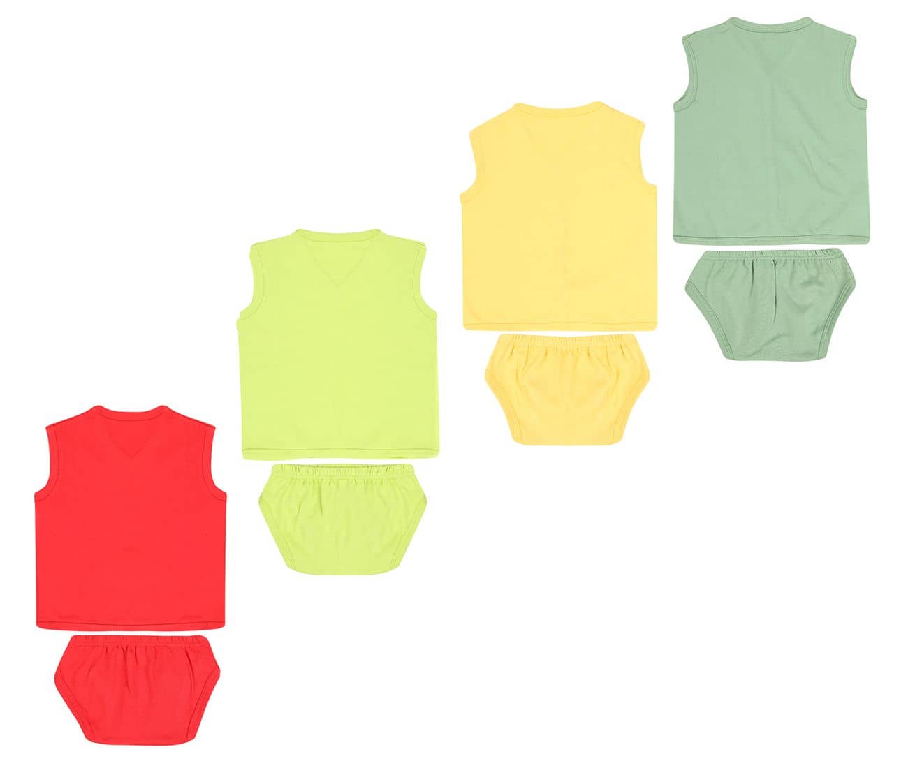 Dongli Pack of 4 Unisex for Baby 100% Cotton ( Multi )