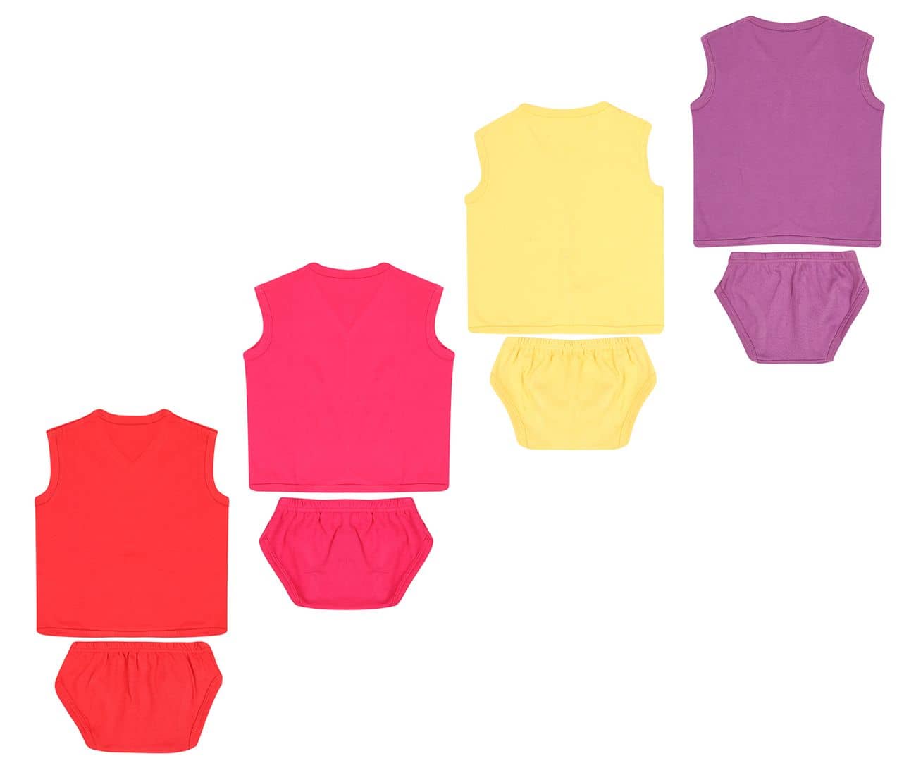 Dongli Pack of 4 Unisex for Baby 100% Cotton ( Multi )