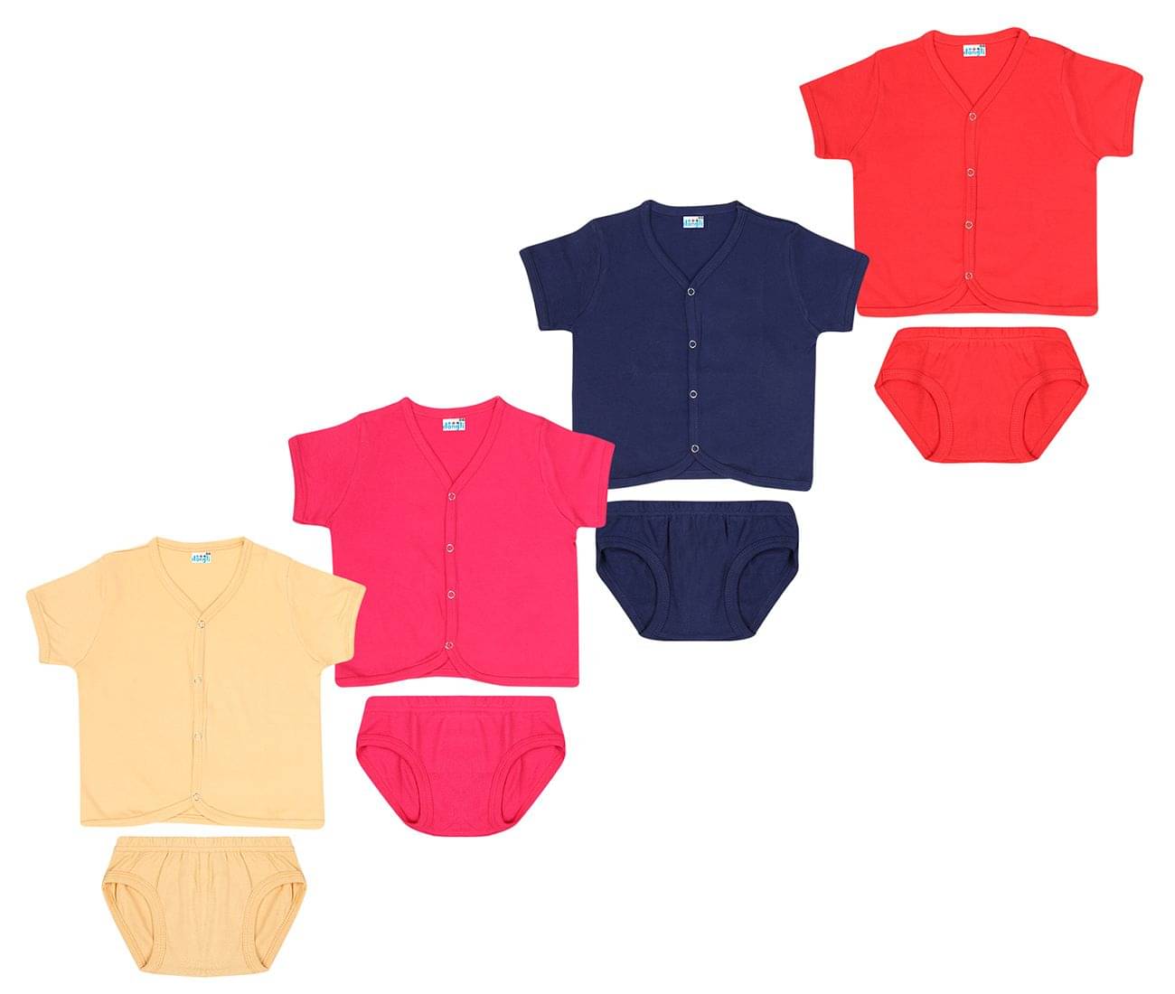     			Dongli Pack of 4 Unisex for Baby 100% Cotton ( Multi )