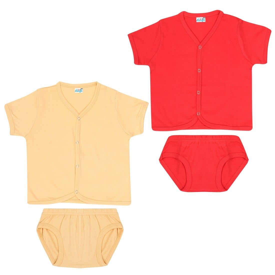 Dongli Pack of 2 Unisex for Baby 100% Cotton ( Multi )