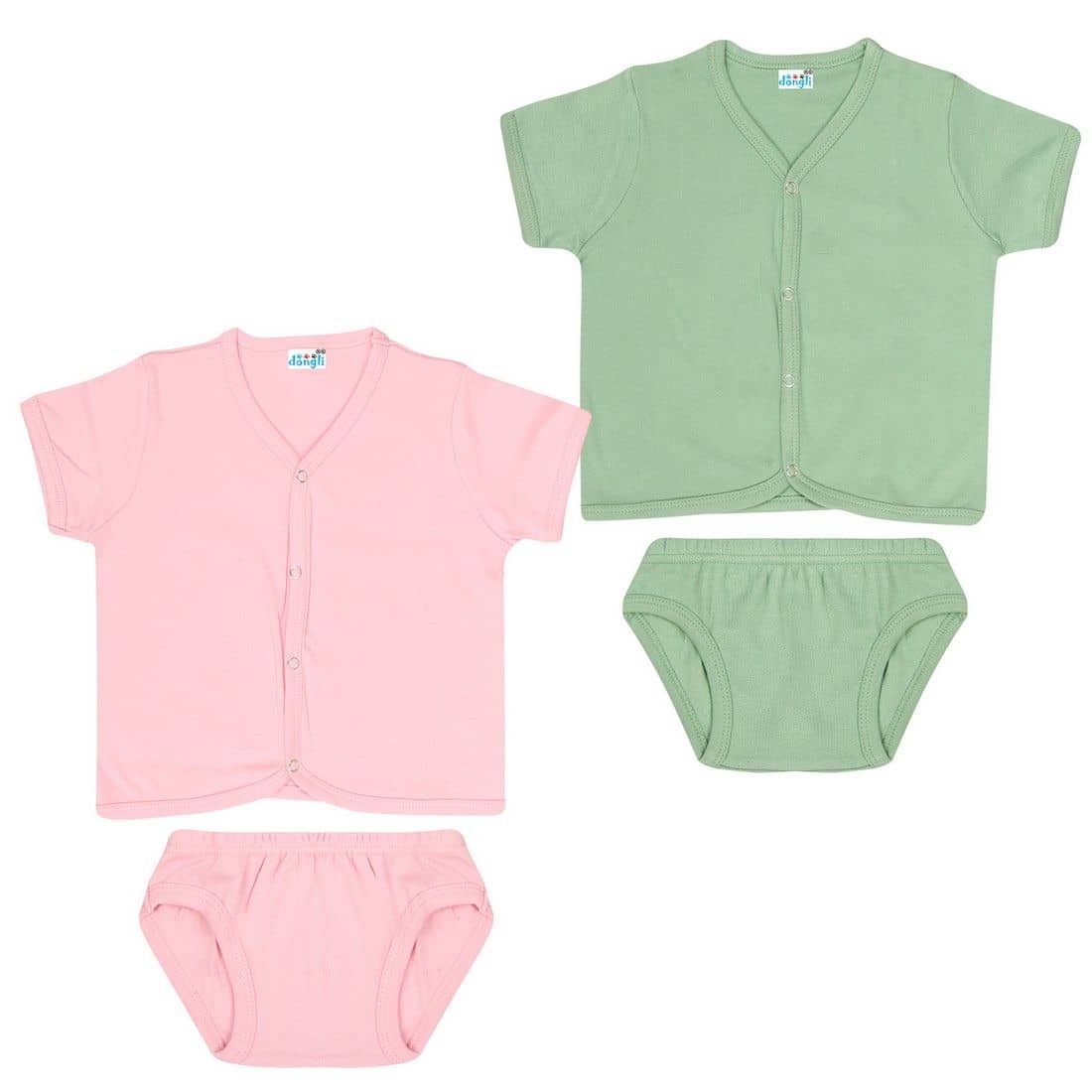 Dongli Pack of 2 Unisex for Baby 100% Cotton ( Multi )