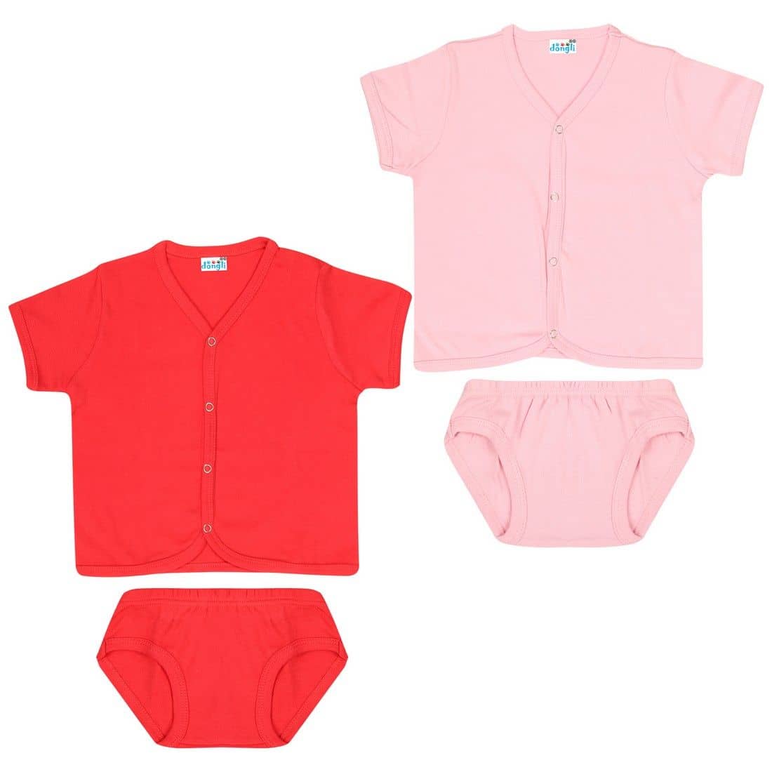 Dongli Pack of 2 Unisex for Baby 100% Cotton ( Multi )