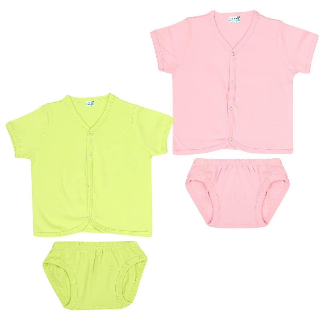 Dongli Pack of 2 Unisex for Baby 100% Cotton ( Multi )