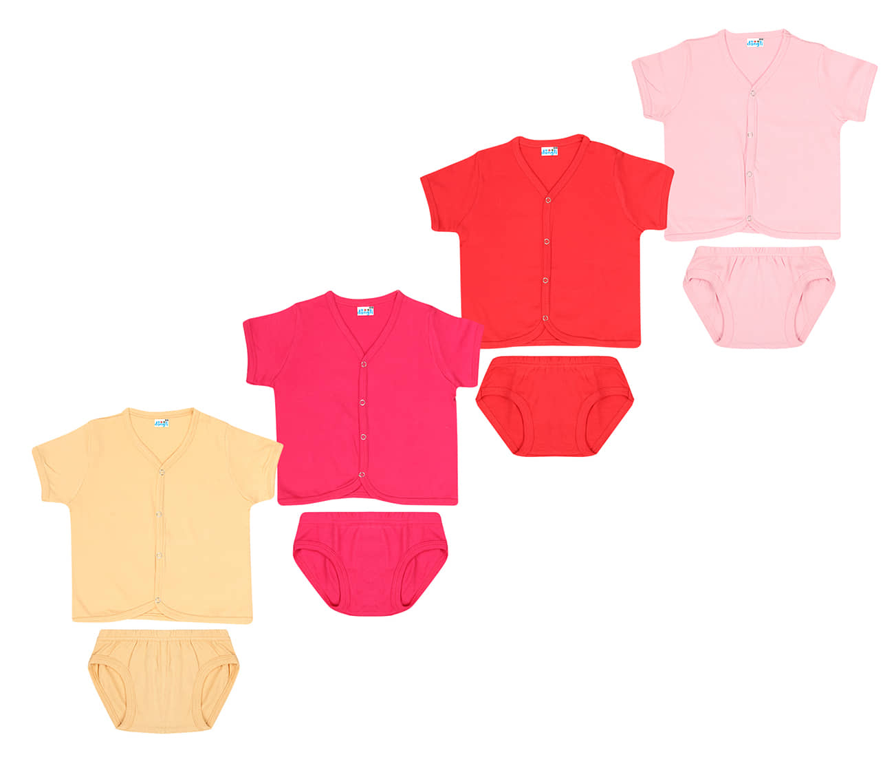 Dongli Pack of 4 Unisex for Baby 100% Cotton ( Multi )