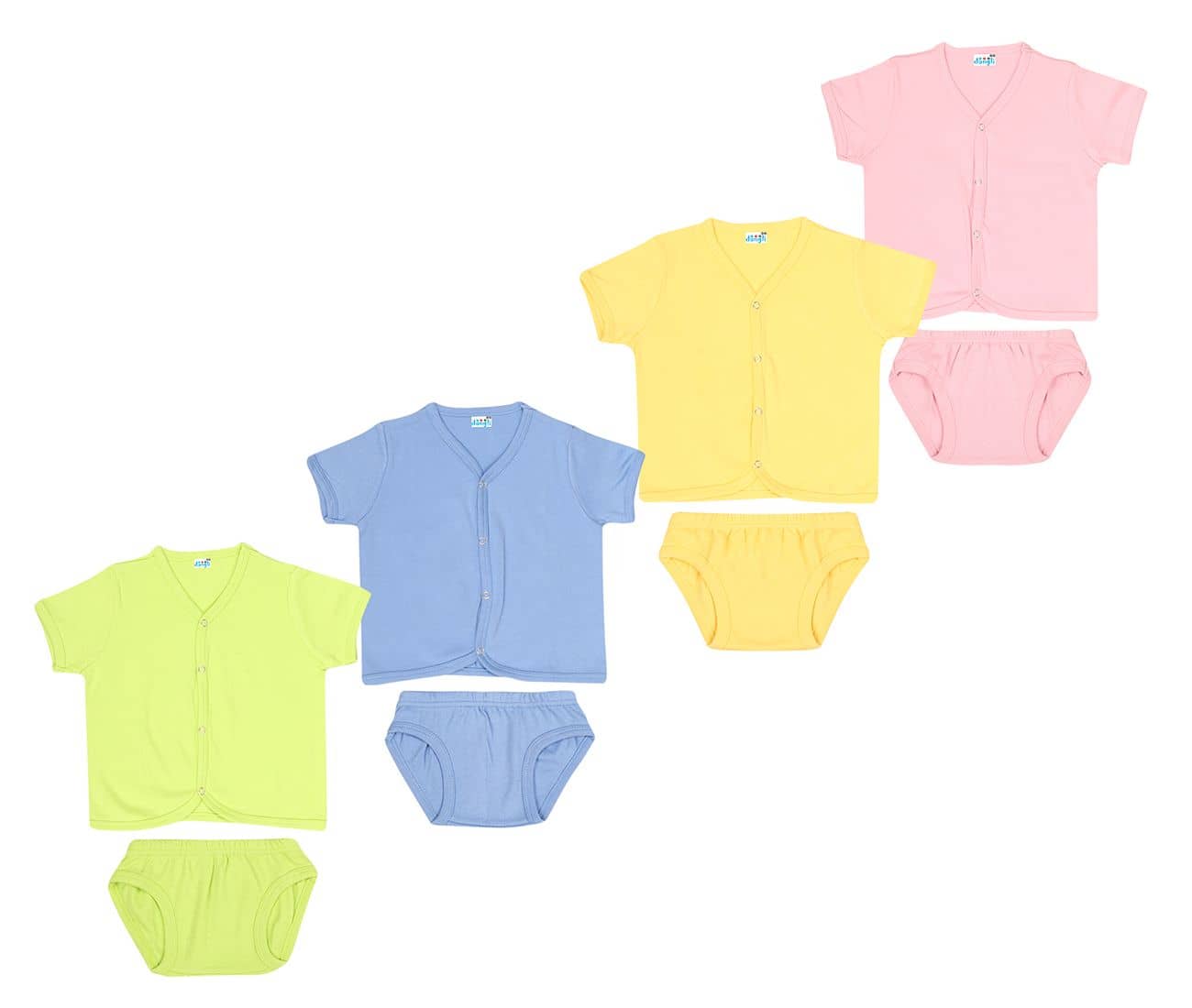Dongli Pack of 4 Unisex for Baby 100% Cotton ( Multi )
