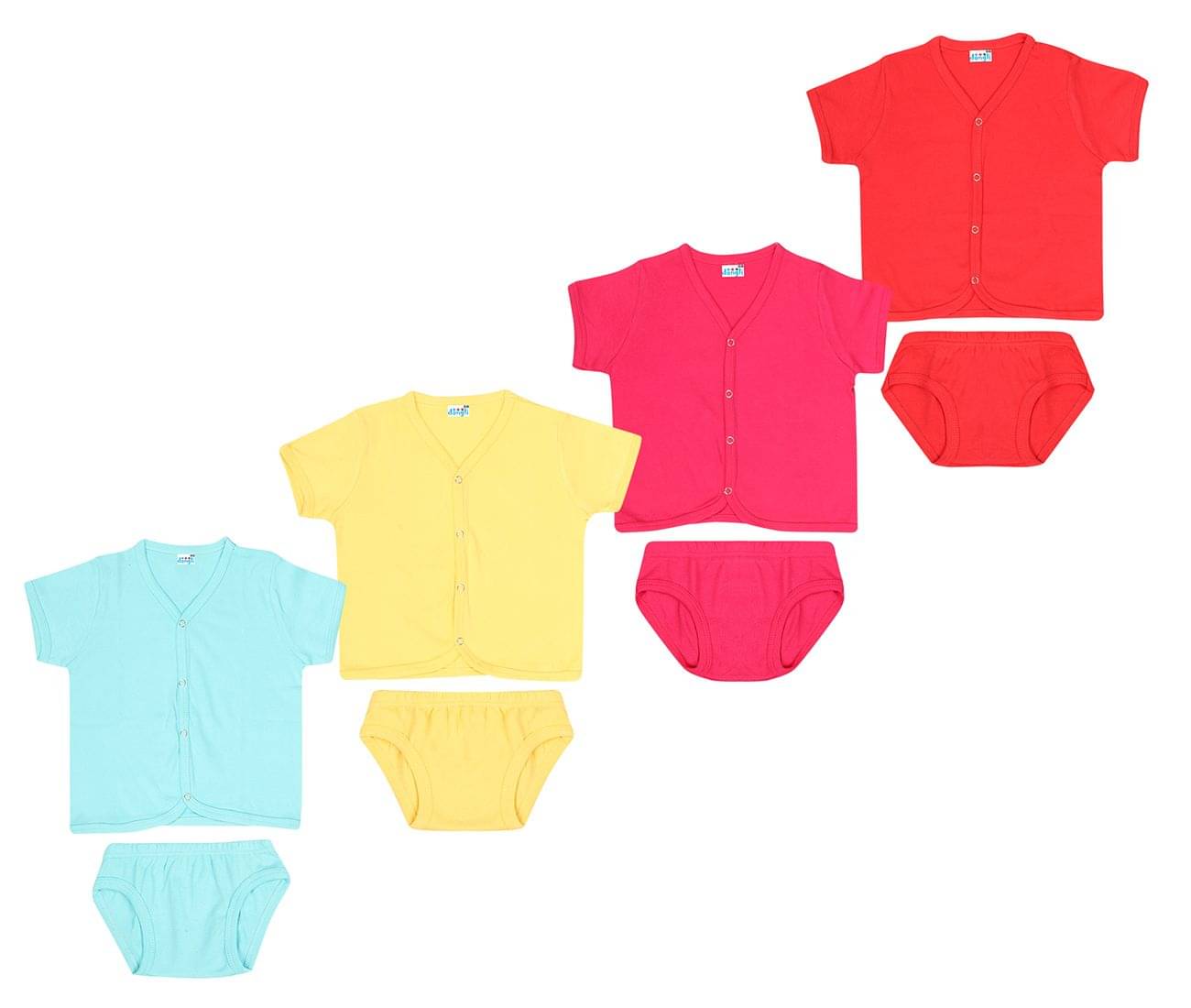     			Dongli Pack of 4 Unisex for Baby 100% Cotton ( Multi )