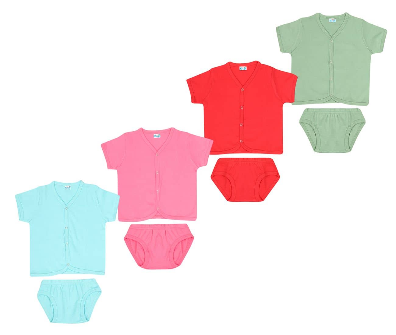 Dongli Pack of 4 Unisex for Baby 100% Cotton ( Multi )