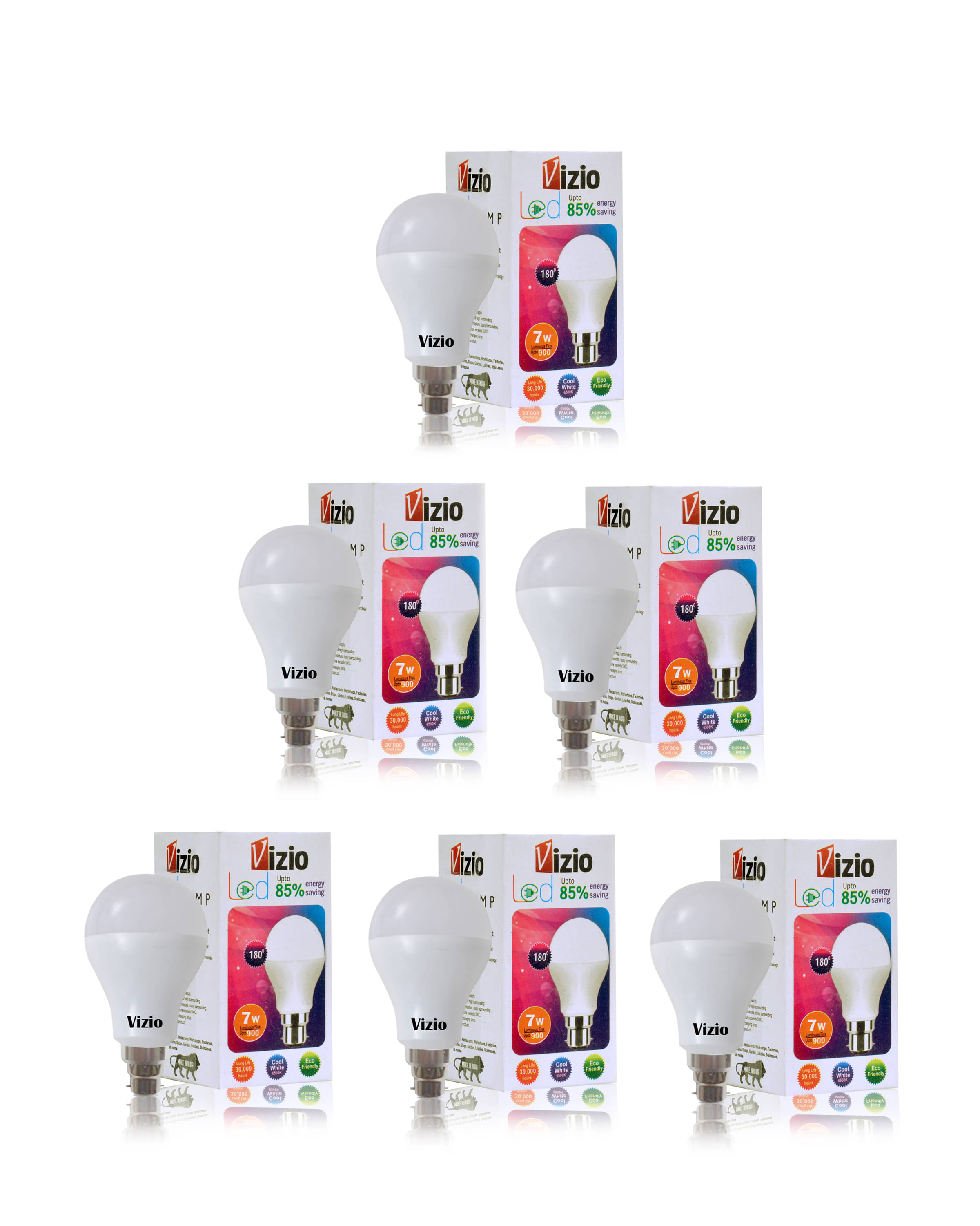 Vizio 7W LED Bulbs Natural White - Pack of 6 Vizio 7W LED Bulbs Natural White - Pack of 6