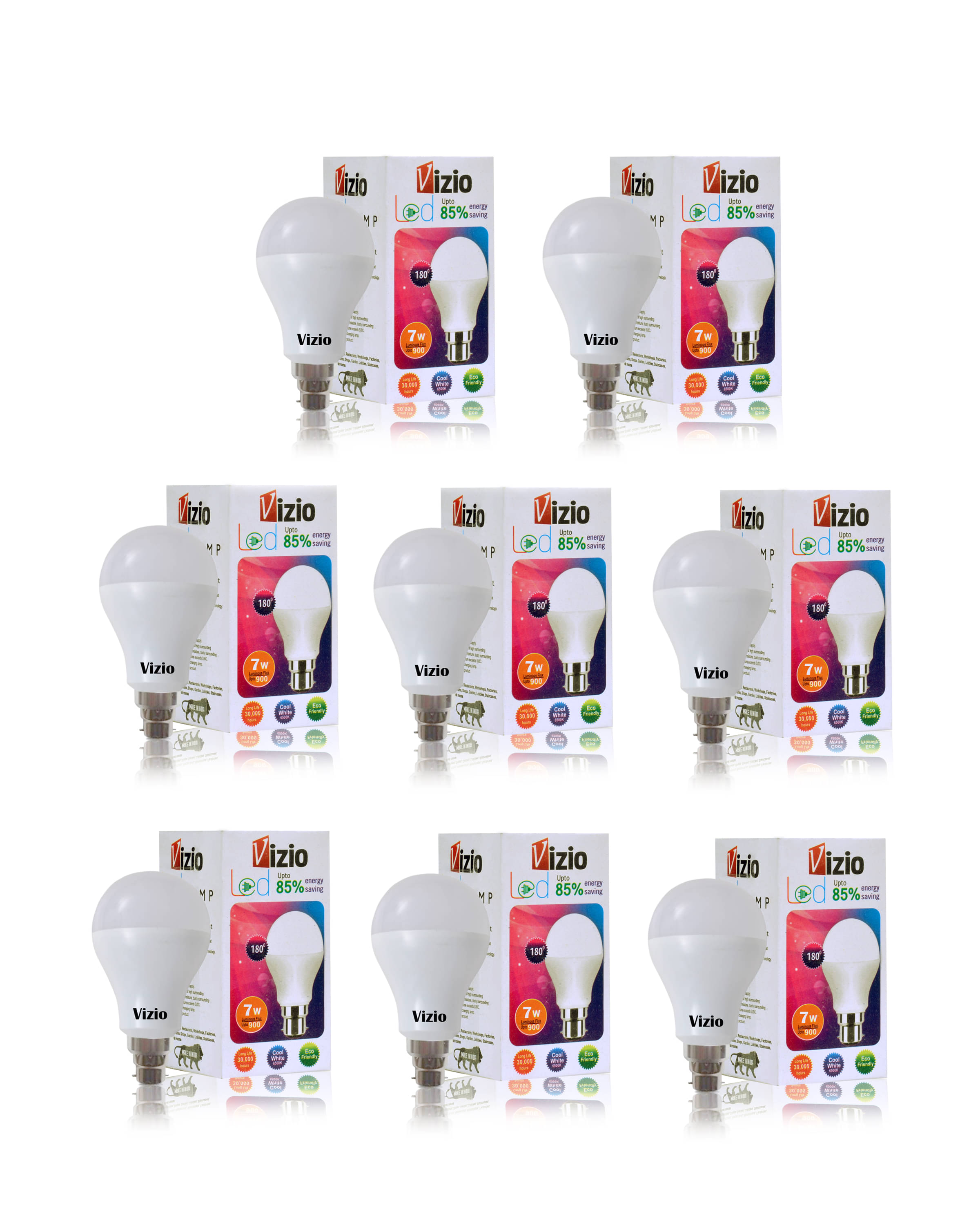 Vizio 7W LED Bulbs Natural White - Pack of 8 Vizio 7W LED Bulbs Natural White - Pack of 8