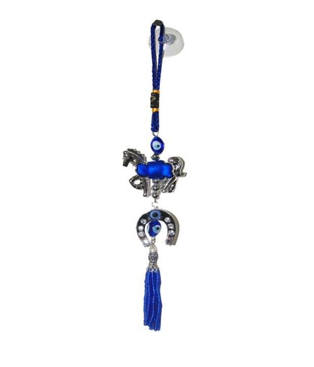     			Queen Collection Feng Shui Evil Eye Protection With Horse Shoe & Blue Horse