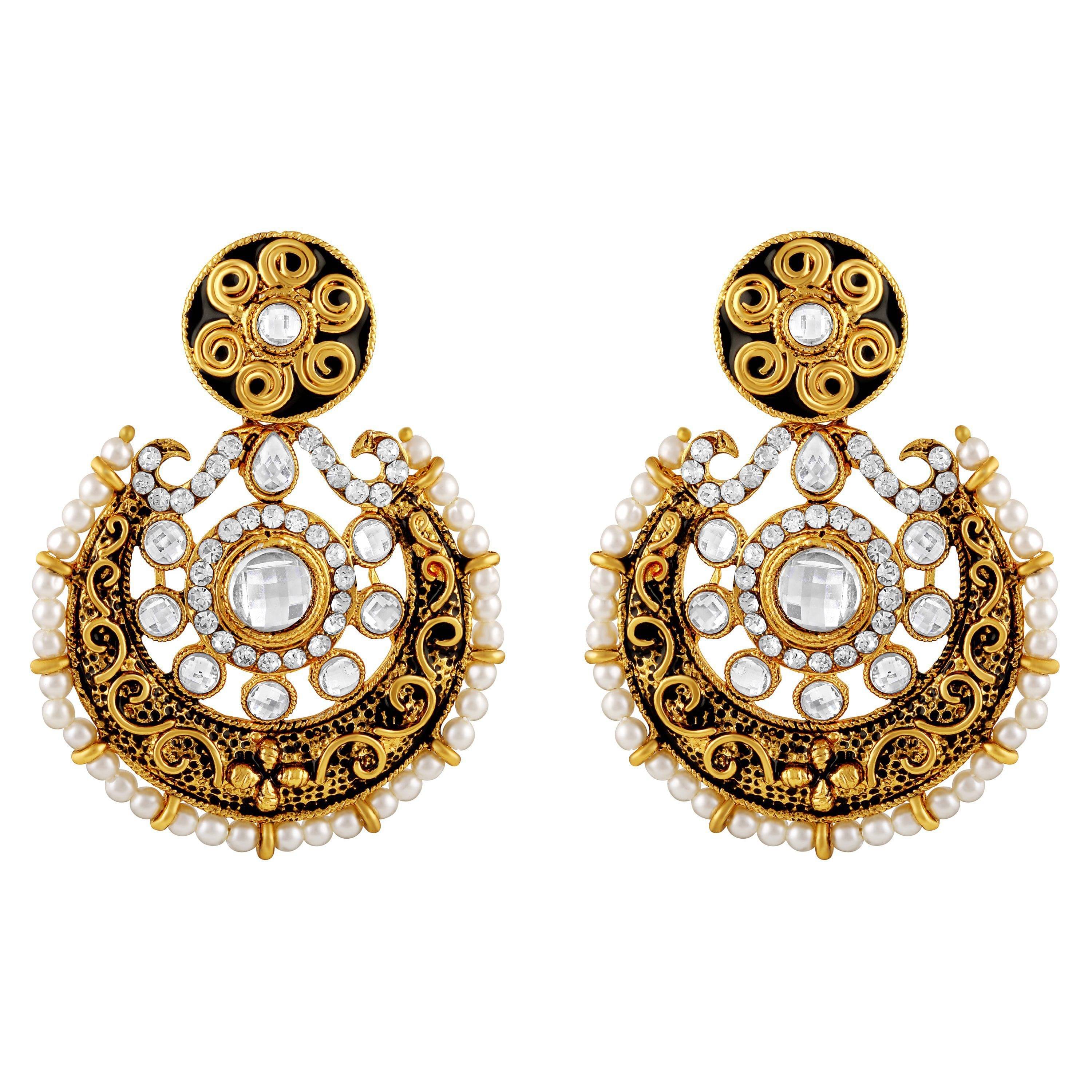     			Asmitta Fascinating Round Shape Gold Plated Earrings For Women