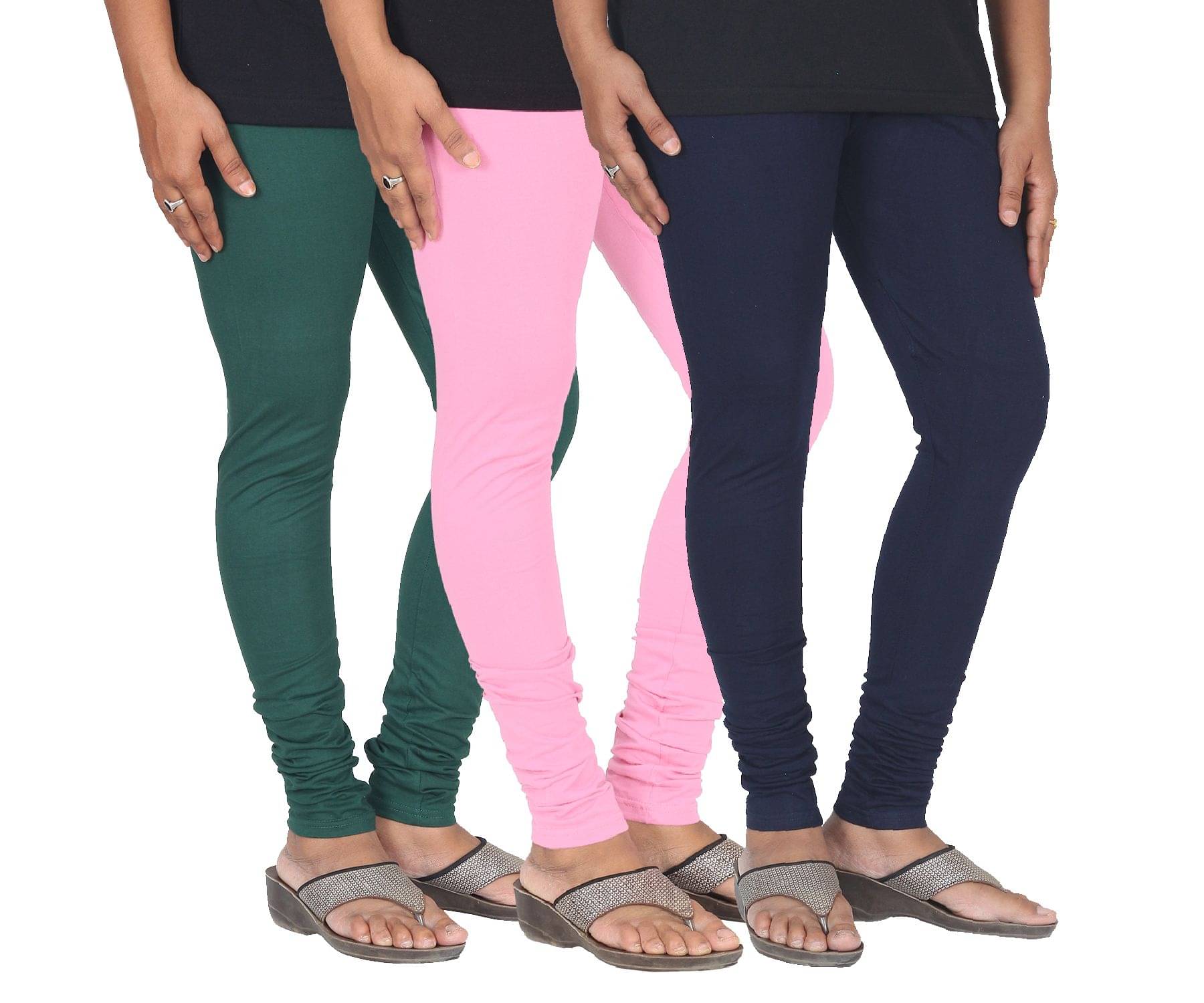     			Varsha Pack of 3 Girls 100% Cotton Leggings ( Multi )