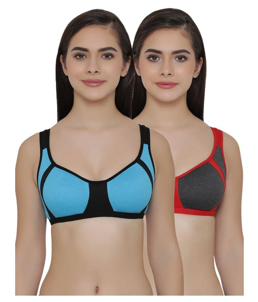     			Clovia Pack of 2 Cotton Non Padded Women's T-Shirt Bra ( Multi Color )
