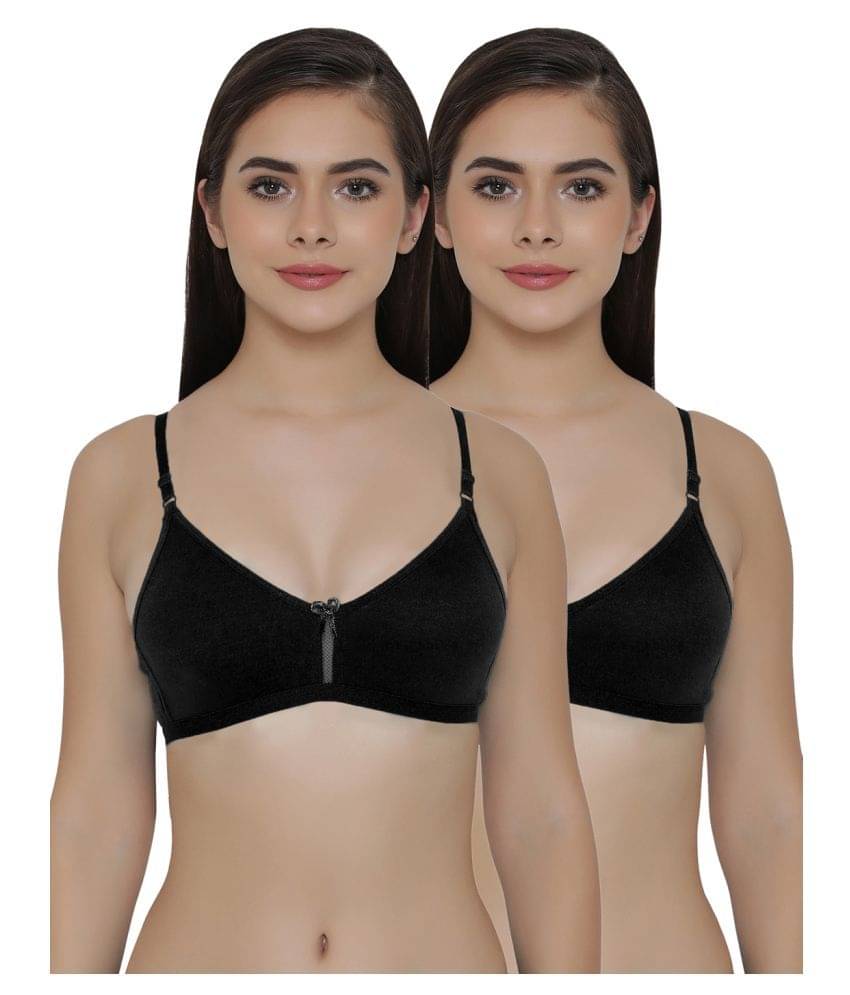     			Clovia Pack of 2 Poly Cotton Women's T-Shirt Bra ( Multi Color )